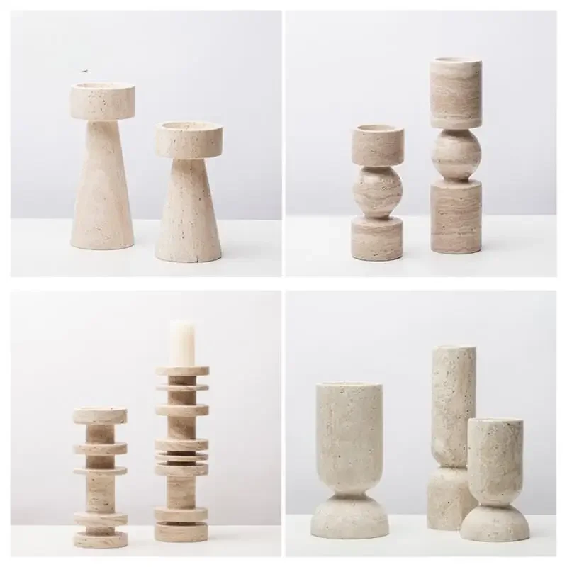 

Новый желтый травертиновый подсвечник в китайском стиле - элегантный домашний декор для гостиной, журнального столика, обеденного стола и модели дома