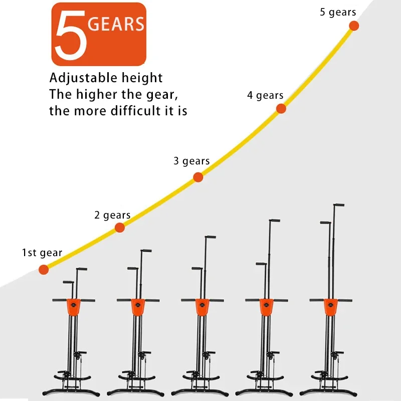 Vertical Climber Stepper Foldable Stepping Fitness Climbing Step Machine Equipment Accurate Lcd Step Counter 5-Gear Adjustment