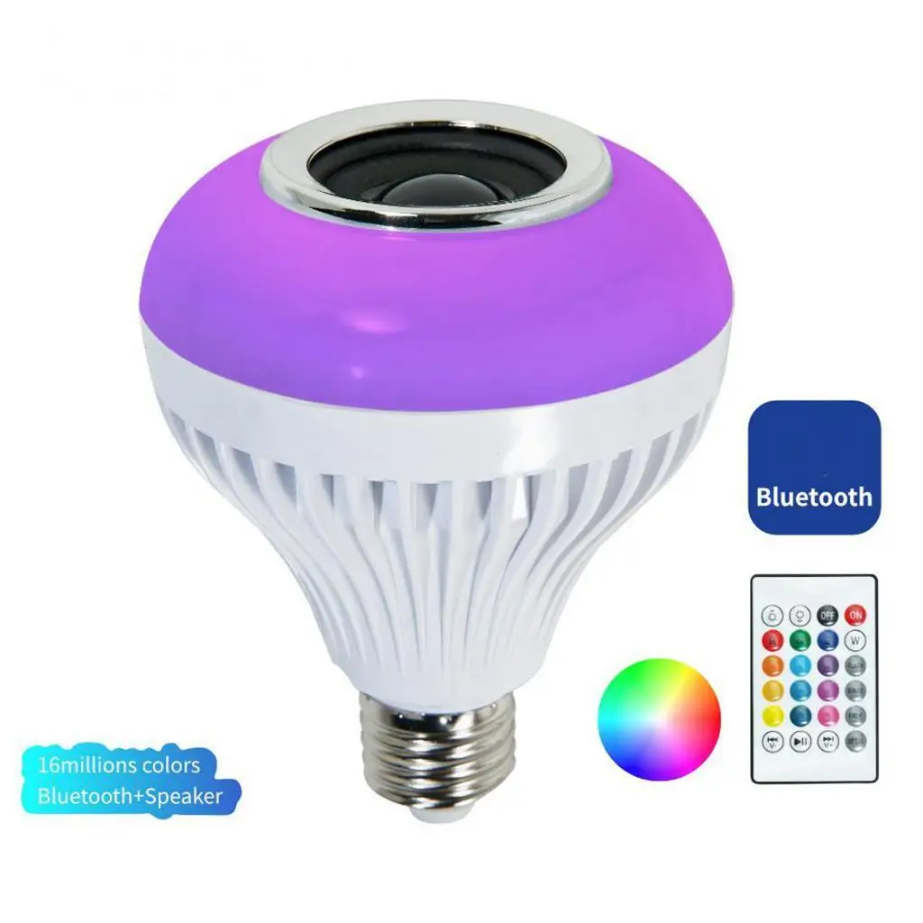 E27 Socket RGB Speaker Bulb Color Changing LED Bulb Effect Lighting for Home Decoration, Bar, Party, 5-7W