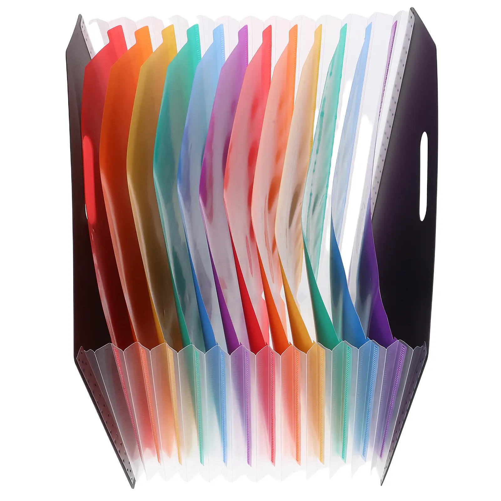 Vertical Accordion Folder Large Capacity Accordion File Organizer Plastic Desktop File Organizer Colorful Inner Pages Storage