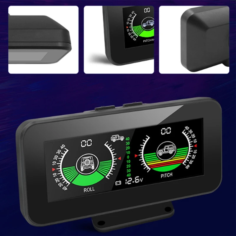 GPS Smart Inclinometer Car Digital Display Tilt Pitch Angle Inclinometro Auto HUD Intelligent Slope Meter