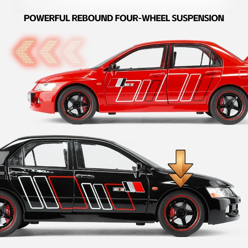 1:24 لانسر EVO IX EVO9 سبيكة نموذج سيارة لعبة Diecasts صب معدني التراجع الصوت والضوء سيارات لعب للأطفال مركبة #3