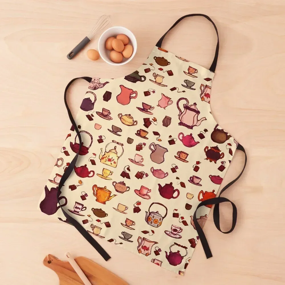 

Tea time Apron man chef uniform Kitchen accessories Costume Waiter Apron
