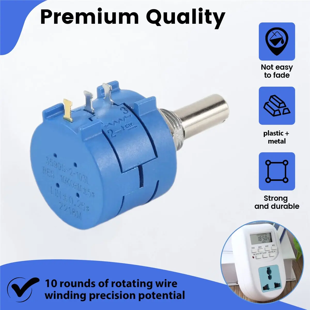 ~【On Sale】3590S-2-103L 10K Ohm 10-Turn Rotary Wire Wound Potentiometer