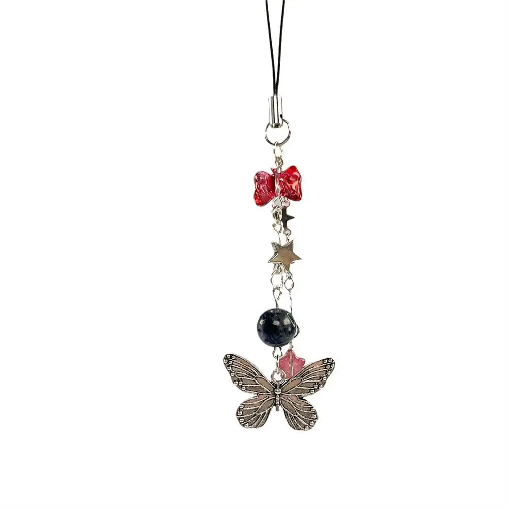 Kawaii Sweet Girl Y2K Phone Pendant Phone Charms Phonestraps Phone Lanyard Handmade Butterfly Phone Chain Keyring Jewelry
