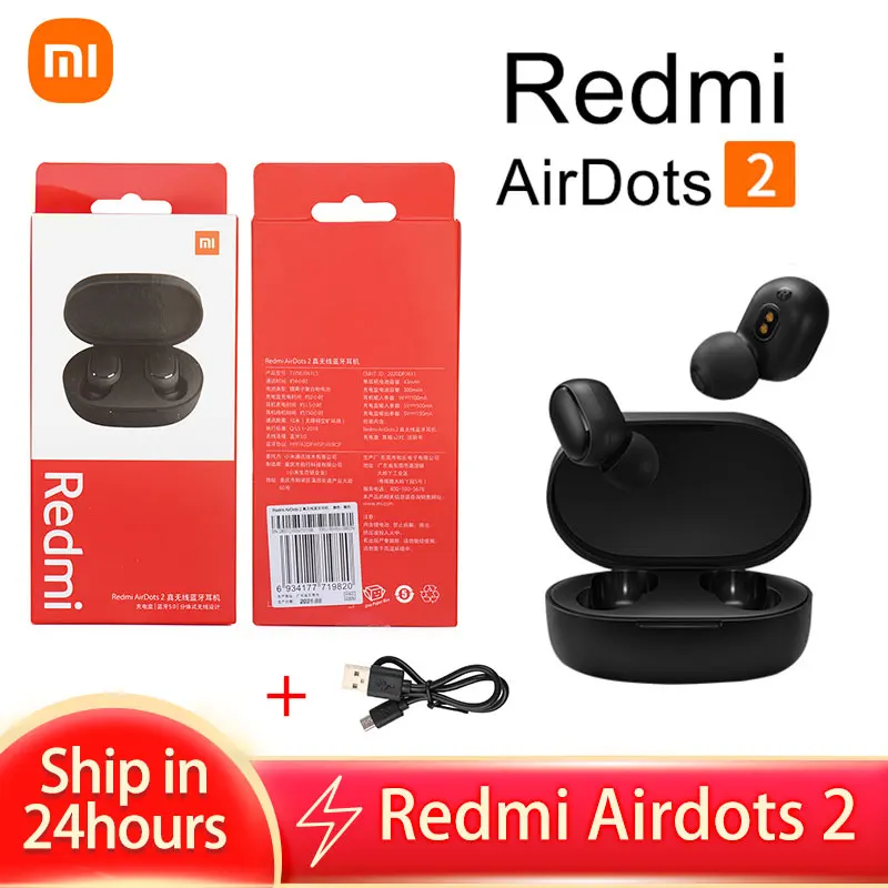 Xiaomi Redmi Airdots 2 Earbuds True Wireless Earphone Bluetooth 5.0 Noise Reductio Headset With Mic Tws Original Xiaomi Airdots