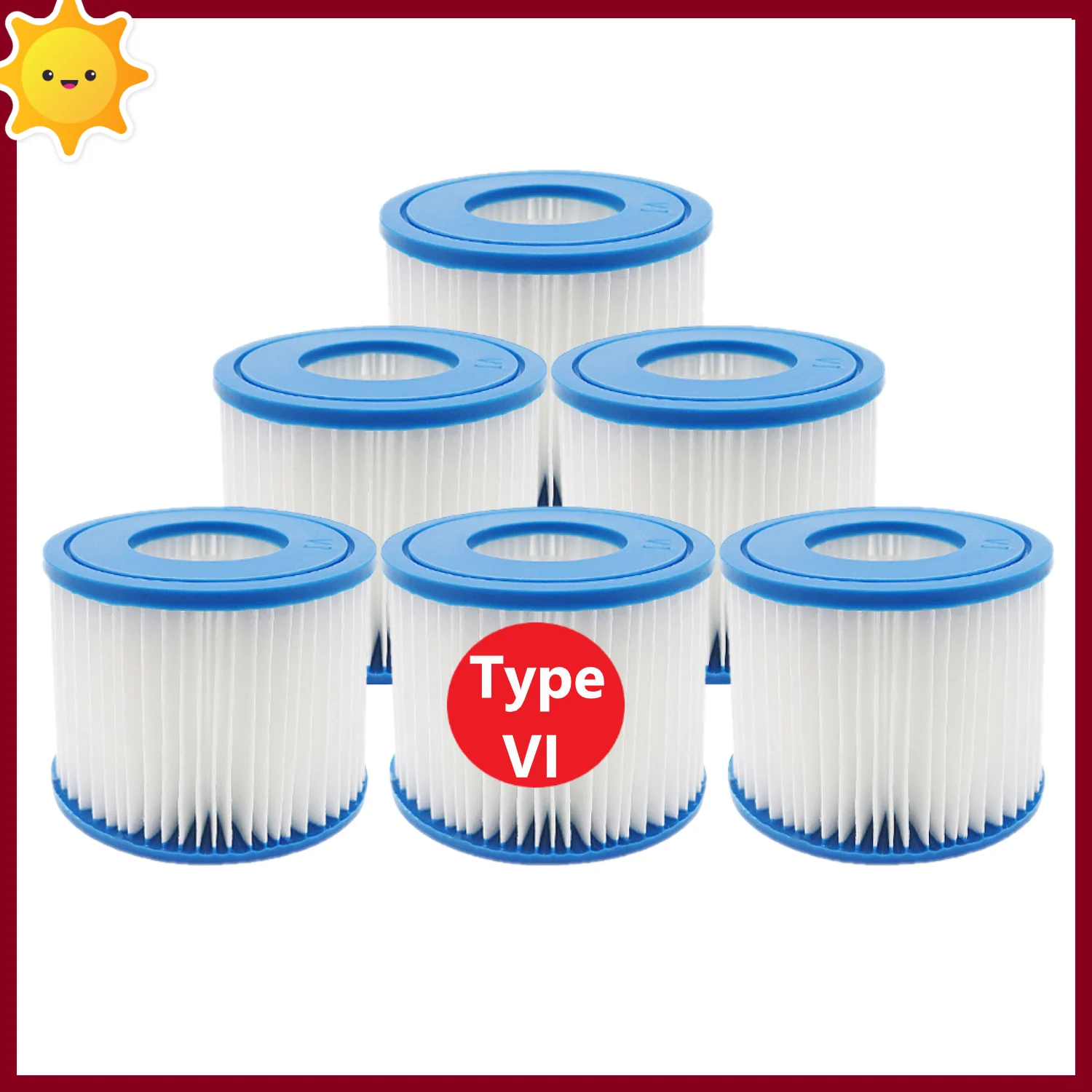 Cartucho de Filtro de Repuesto Tipo VI Meltblown Compatible con Bestway Lay-Z-Spa, Reemplaza al Filtro OEM 90352E 58323 para Jacuzzi