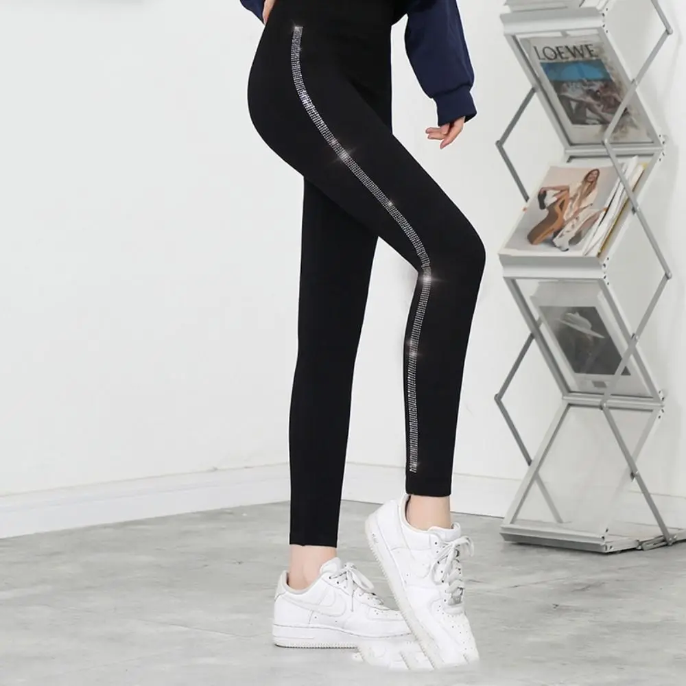 Bright Drill Glitter Leggings Super Elastic Harem Pants Diamonds Glitter Pants Thicken High Waist Leisure Glitter Pant