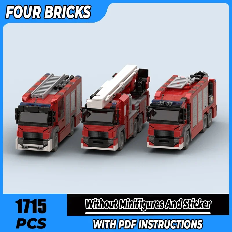 

Moc Building Blocks Manila Fire Vehicles Pack Технология Модульные кирпичи Модель Подарки Рождественские игрушки Наборы для самостоятельной сборки
