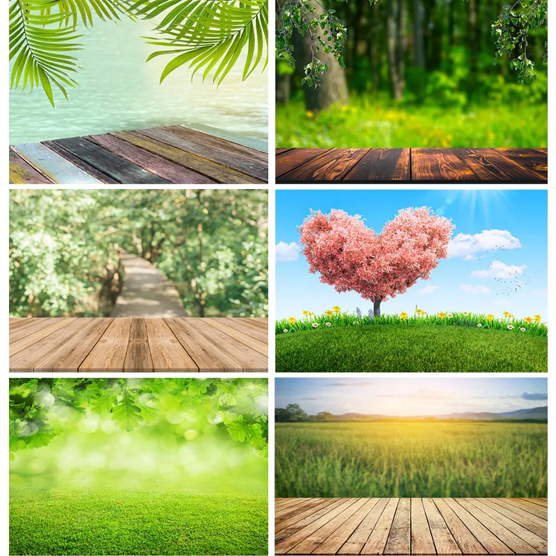 

SHENGYONGBAO Natural Scenery And Planks Photography Background Spring Landscape Travel Photo Backdrops Studio Props FJ-04