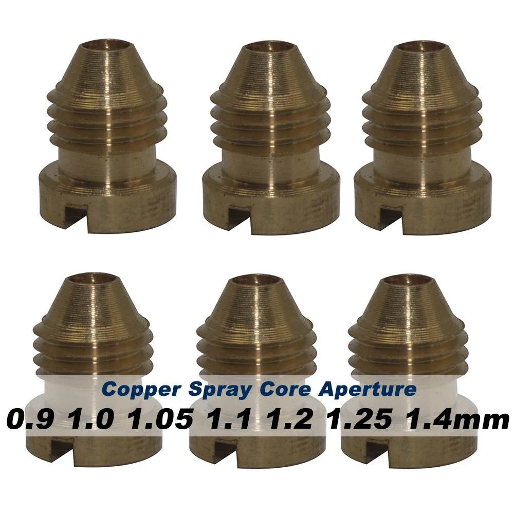 5Pc 0.9~1.4mm Copper Core Snow Foam Cannon Orifice Nozzle Tips Thread High Pressure Foam Spray Gun Brass Replacement Nozzle Head