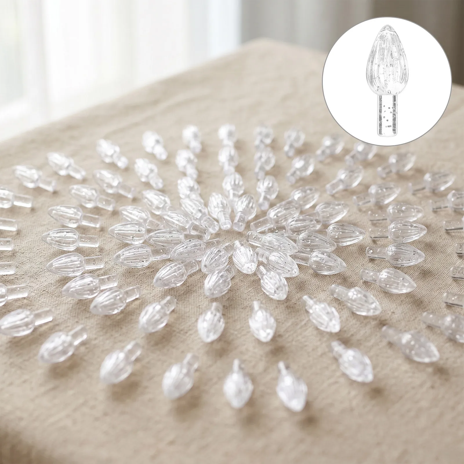 100Pcs LED Lamp Shades Transparent Tulip Shaped Replacement Light Bulb Covers for Christmas Tree String Lights Party Decorations