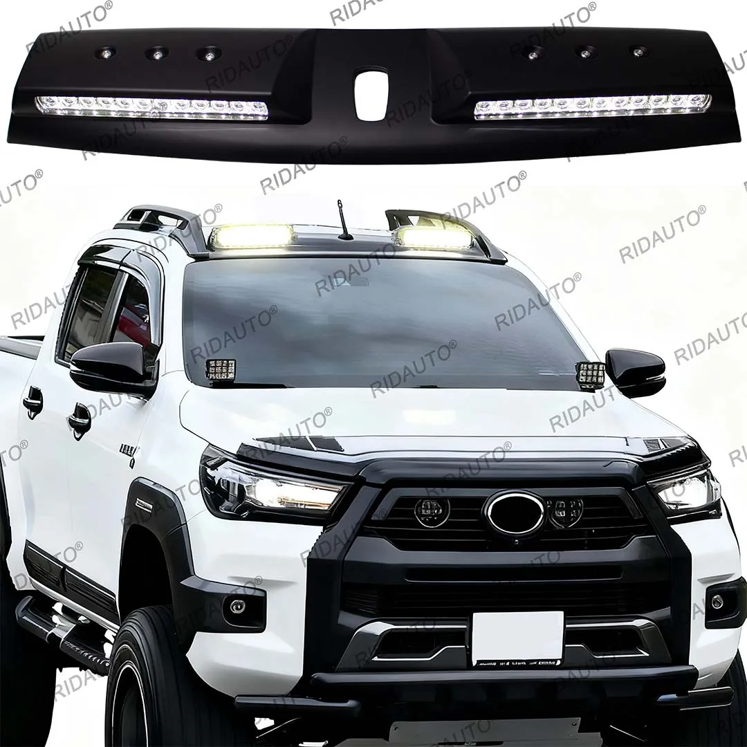 White LED Roof Rack Light Bar Offroad For Hilux 2012-2025 4X4 Modified Non-Destructive Installation Roof Lights Bar Pickup Truck