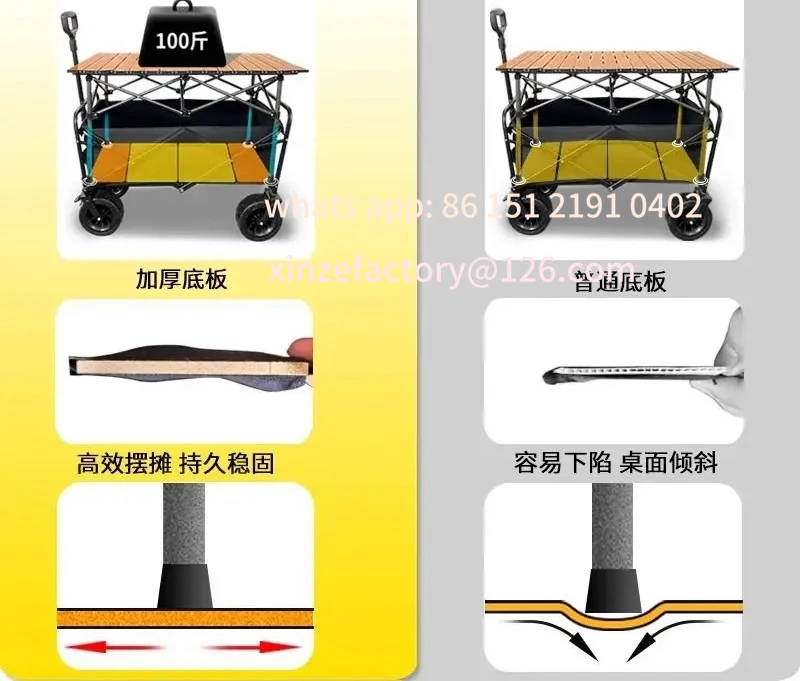 طاولات قابلة للطي قابلة للتخصيص، وحامل عرض، ومظلات قابلة للفصل، وعربات محمولة للتخييم، وكشك السوق الليلي #2