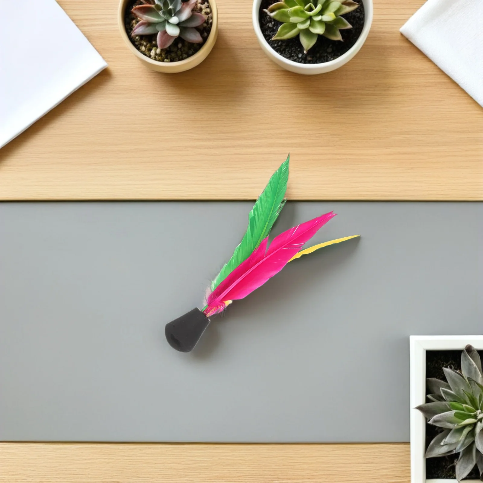 

10Pcs Shuttlecock Kick Jianzi Colorful Plume High Bounce Rubber Head Outdoor Indoor Family Foot Sports Game Badminton Practice