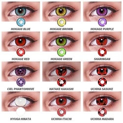 2pcs Cosplay Contacts Lenses for Sharingan Hatake Kakashi Uchiha Sasuke Itachi Madara Hinata Ciel's eye anime Costume Play