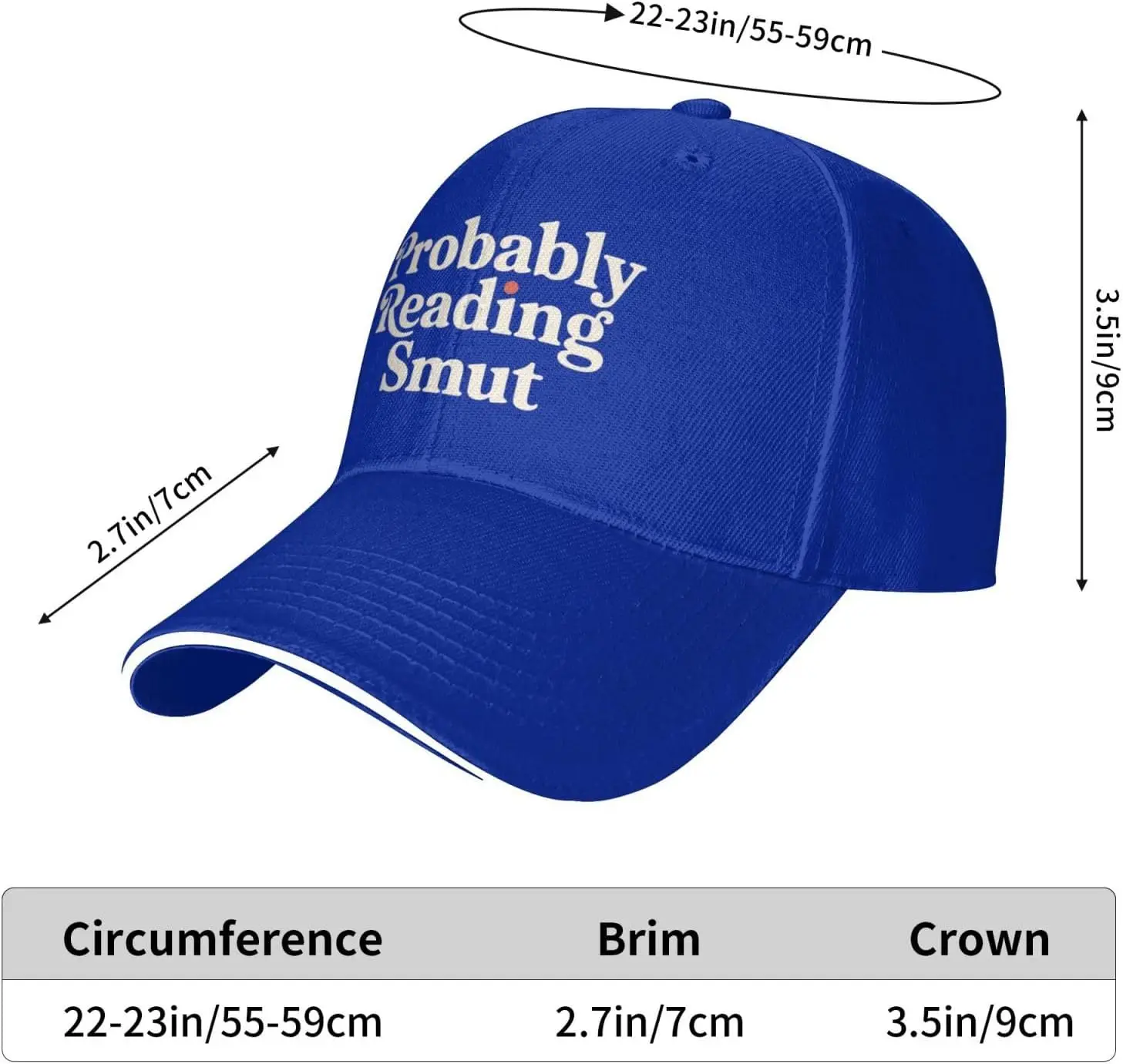 Probably-Reading-Smut-Baseball-Cap-Funny-Polyester-Casual-Adjustable-Adult-Headwear