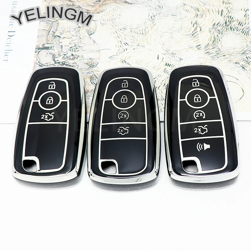 3/4/5 Button Car Key Case Full Cover for Ford Fusion Mustang Explorer F150 F250 F350 EcoSport Edge S-MAX Ranger Lincoln Mondeo