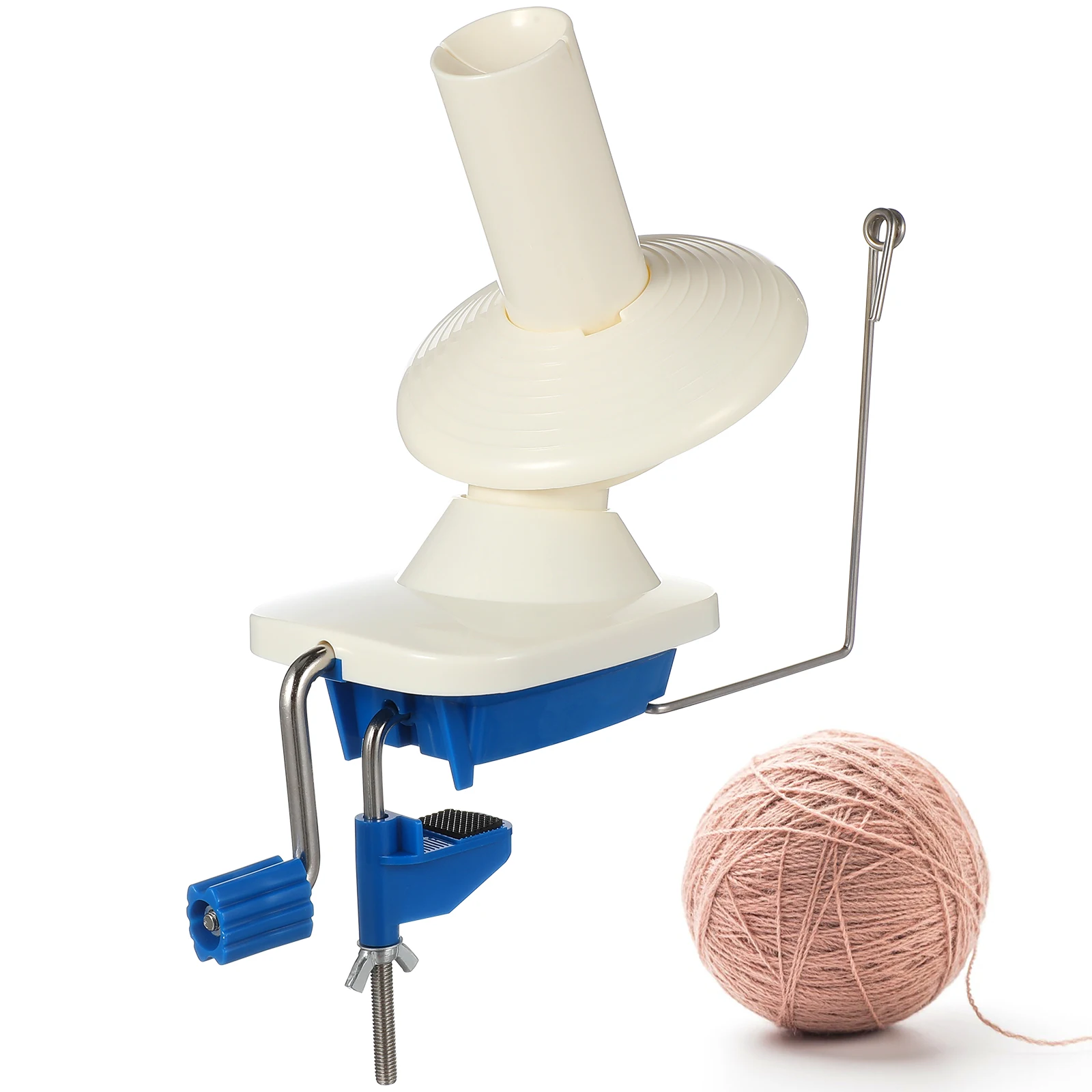 Sturdy Hand Operated Plastic Compact Ball Winder for Crocheting Knitting String Swift Winding Machine Tool Portable Rack Hand