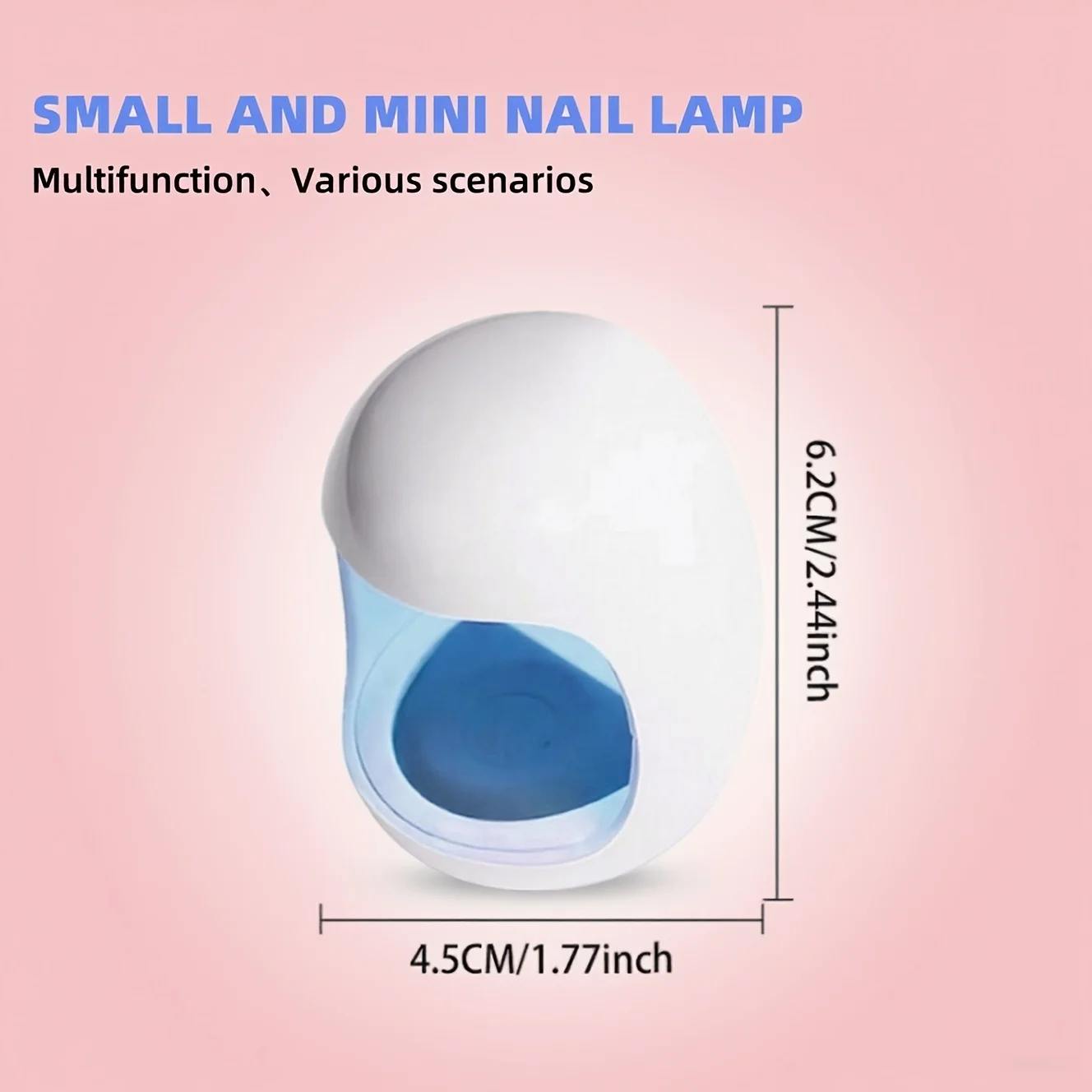 مصباح أظافر LED محمول بالأشعة فوق البنفسجية - مجفف أظافر جل صغير بقدرة 6 وات للعلاج السريع، قابل لإعادة الشحن عبر USB وصديق للسفر | تصميم بيضة لطيف #2