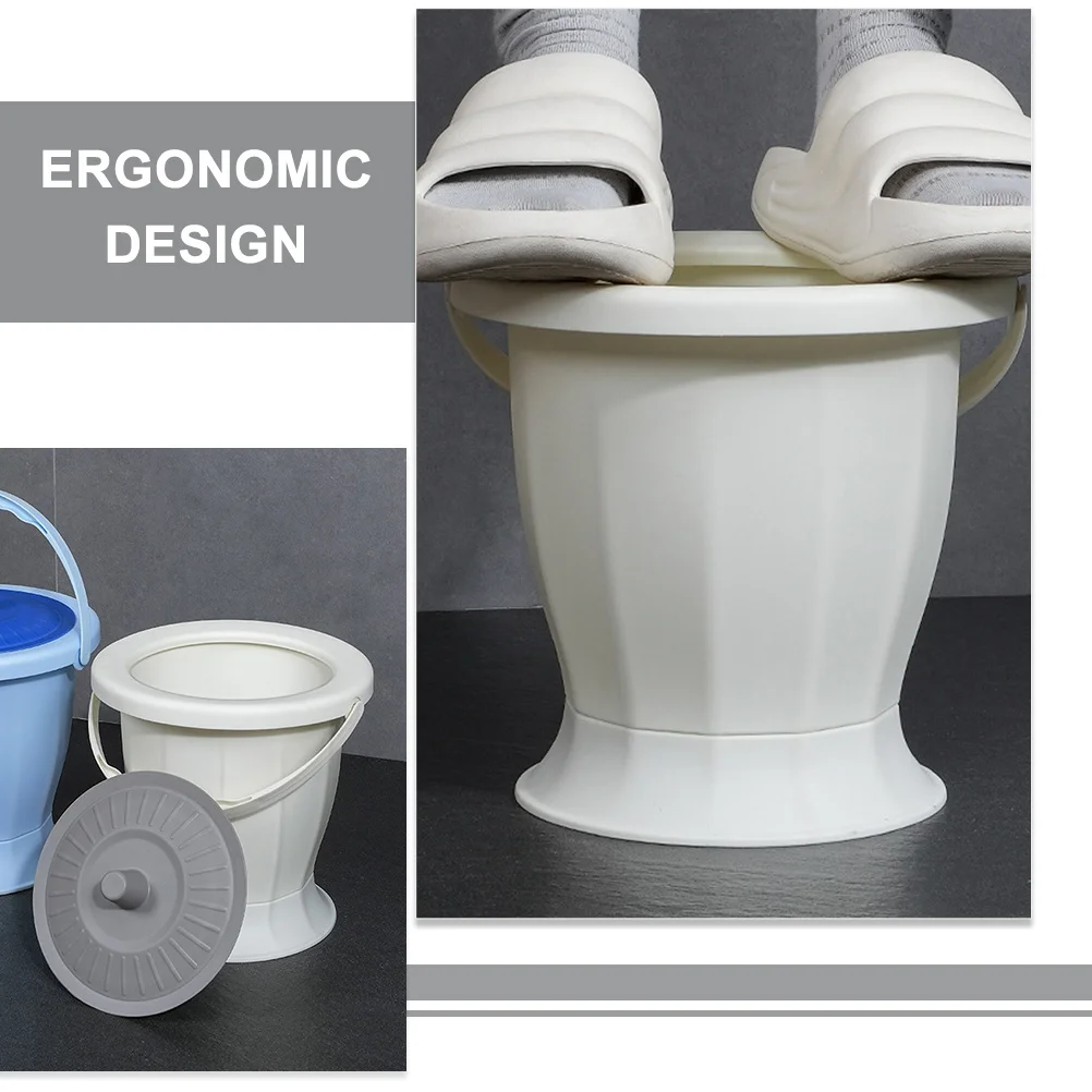 

Adult Spittoon Durable Plastic Portable Toilet Chamber Pot with Seal Lid Compact Design for Elderly Pregnant Women Home Travel