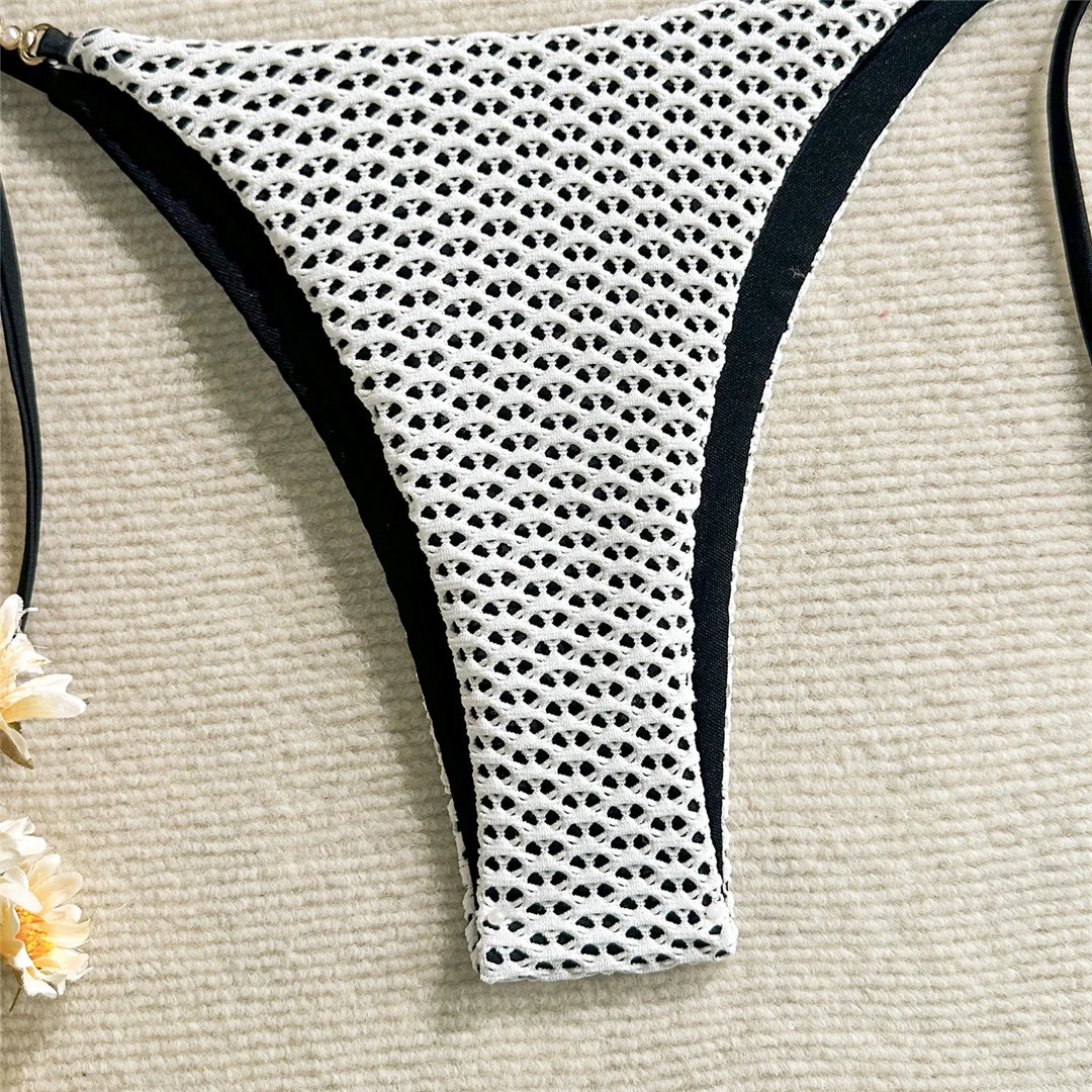 Halterneck-Bikini-Set mit Ausschnitten, zweiteilig, Damen-Badeanzug, Badebekleidung für Frauen, hoch geschnittene Beine, gepolsterter Badeanzug, Badebekleidung, V6989 – Detail 19