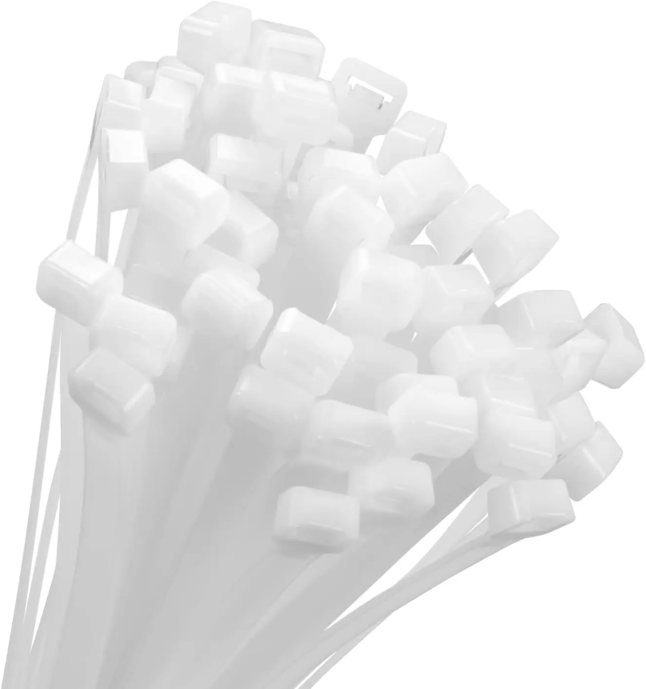 

18 Inch White Heavy Duty Zip Ties, 100 Pack with 200 LBS Strength, UV Resistant for Indoor Outdoor Use
