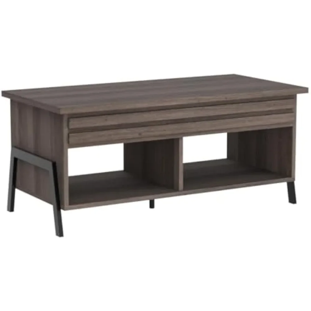 Lift Top Coffee Table with Hidden Compartment and Storage Shelf, Rising Tabletop Dining Table for Living Room Reception Room