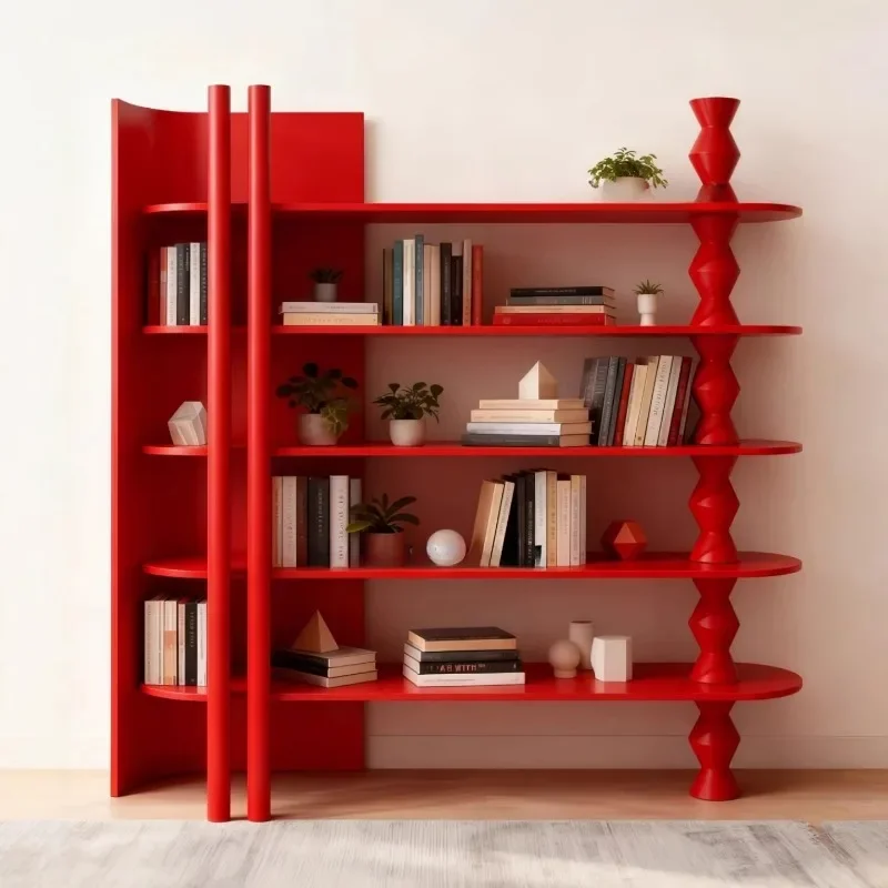 AB03  French solid wood wall shelf modern minimalist study display locker