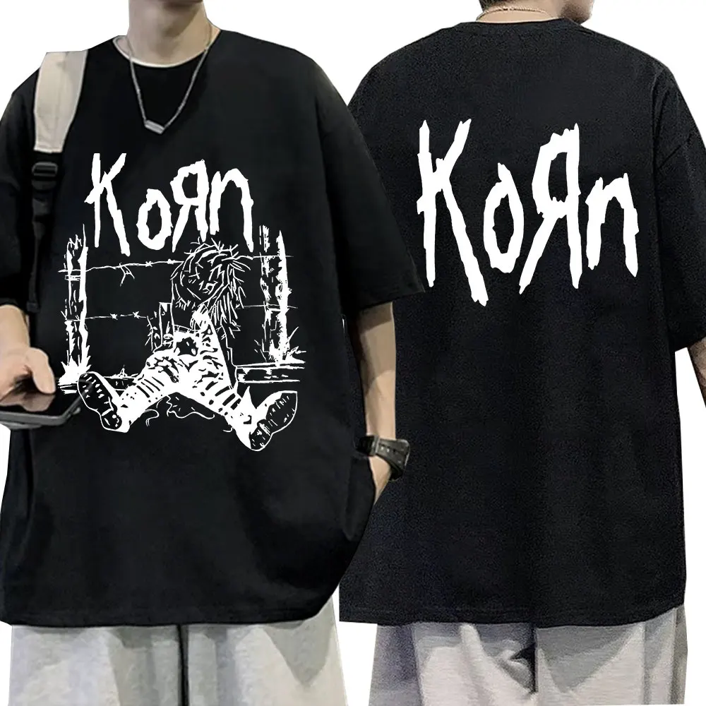 Camiseta de la banda de rock Korn Rag Doll Neidermeyers, camisetas de manga corta de gran tamaño para hombre, estilo vintage, gótico, metálico, ropa informal estilo Hip Hop