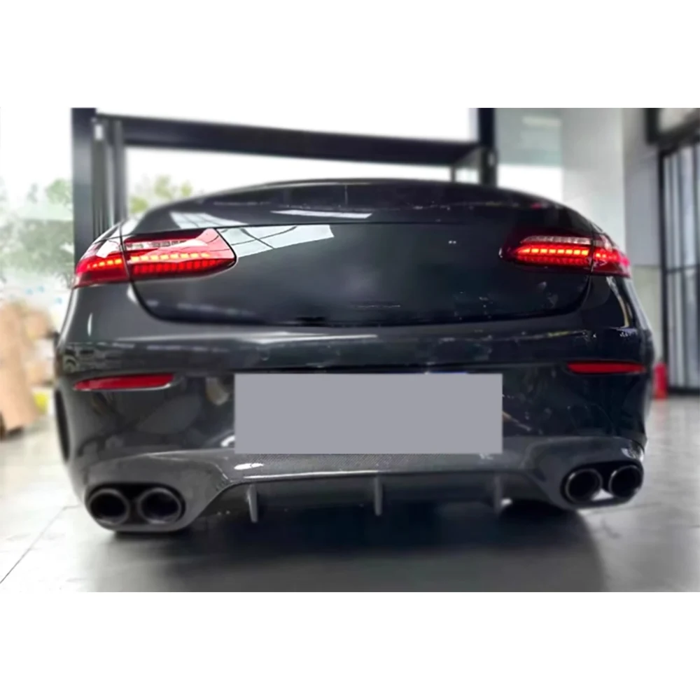 

Carbon Fiber Rear Bumper Spoiler Lip With Exhaust for Benz E Class C238 Coupe Sport E53 AMG 2017-2022 Car Styling Body kits