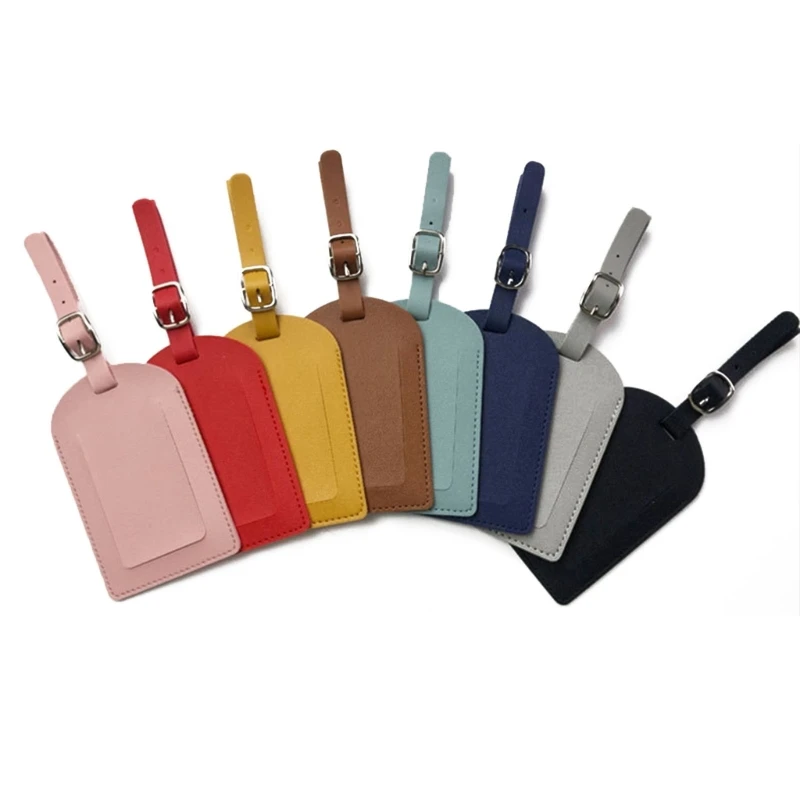 PU Leather Luggage Tag Light Soft Travel Accessories Travel Luggage Tag Boarding Pass Suitcase Tag