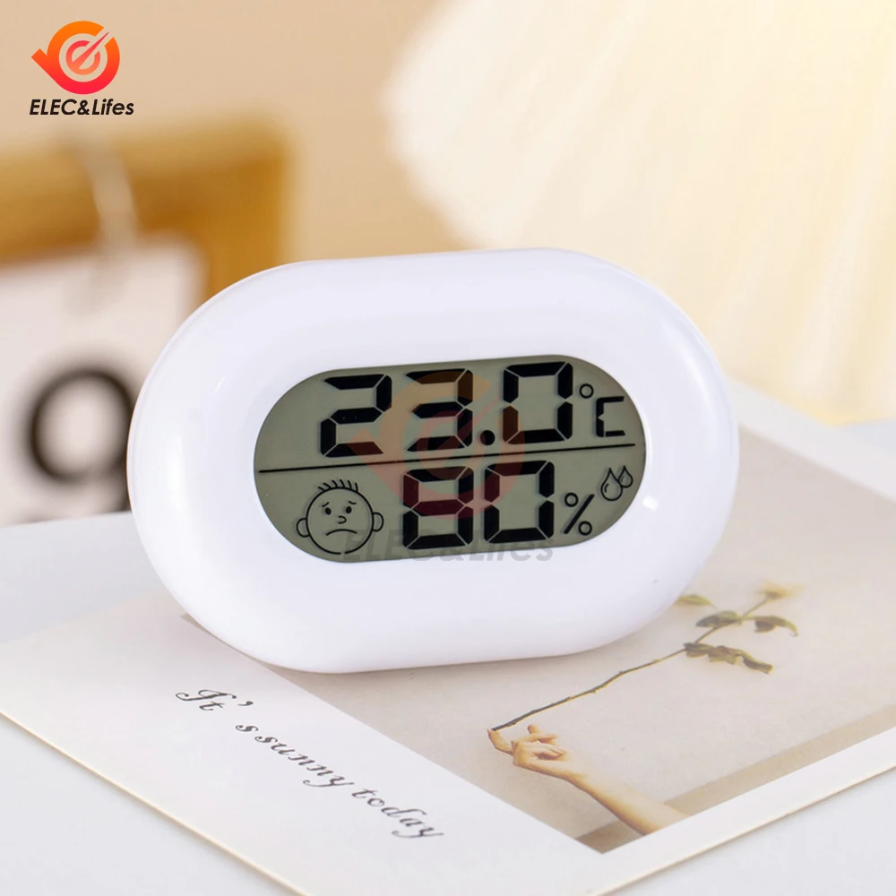 LCD Digital Thermometer Hygrometer Indoor Room Electronic Temperature Humidity Meter Sensor Gauge Weather Station -20~50℃