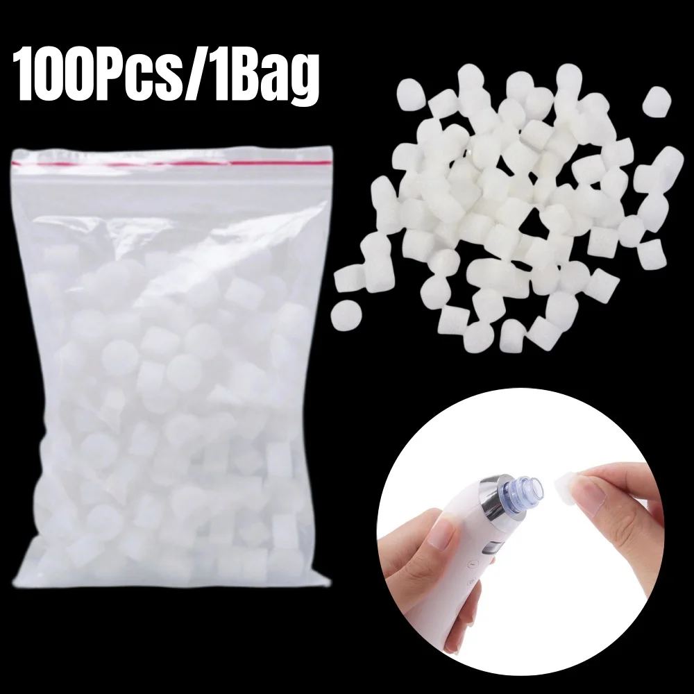 

100 шт./1 пакетик, 12 мм, всасывающий фильтр от черных точек, хлопковый фильтр, губка, назальный аспиратор, аксессуары, предотвращающие засорение слизи