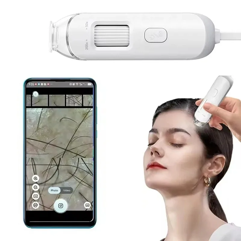 NEW Electron Dermatoscope Scalp Camera Detection Professional Facial Skin Analyzer Machine Digital Microscope Pores Magnifier