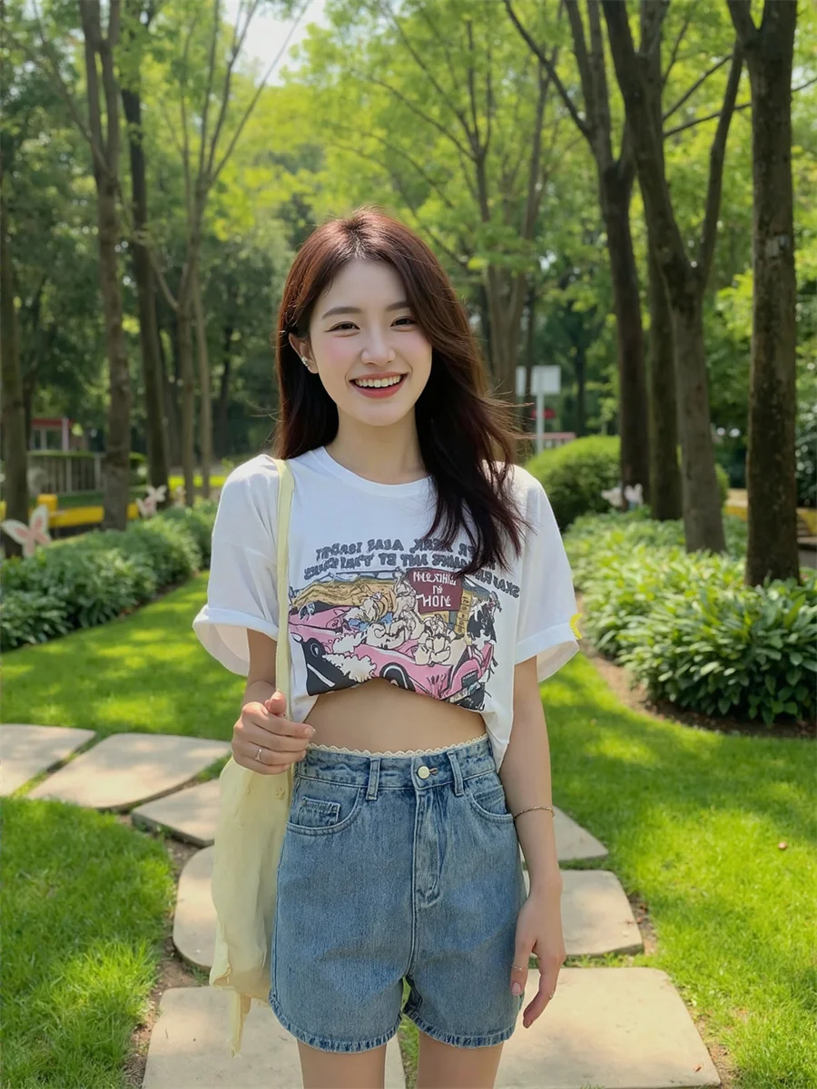 반바지 여성용 하이 웨이스트 경량 미들 비치 위장 여성용 클래식 스팽글 의상 Ruffles Femme