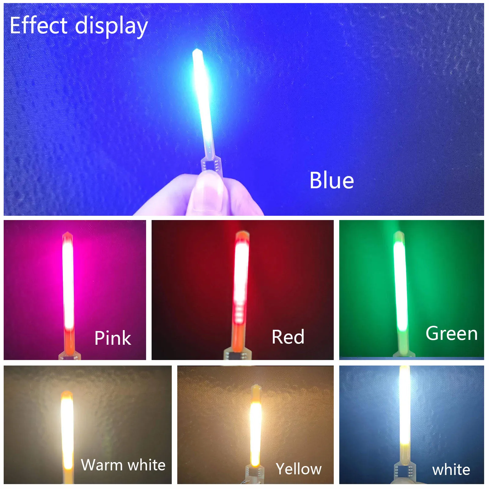 

10pcs DC3V LED COB Meteor Shower Filament Flash 58mm Warm White Blue Red Pink Green Incandescent Light Accessories Diodes