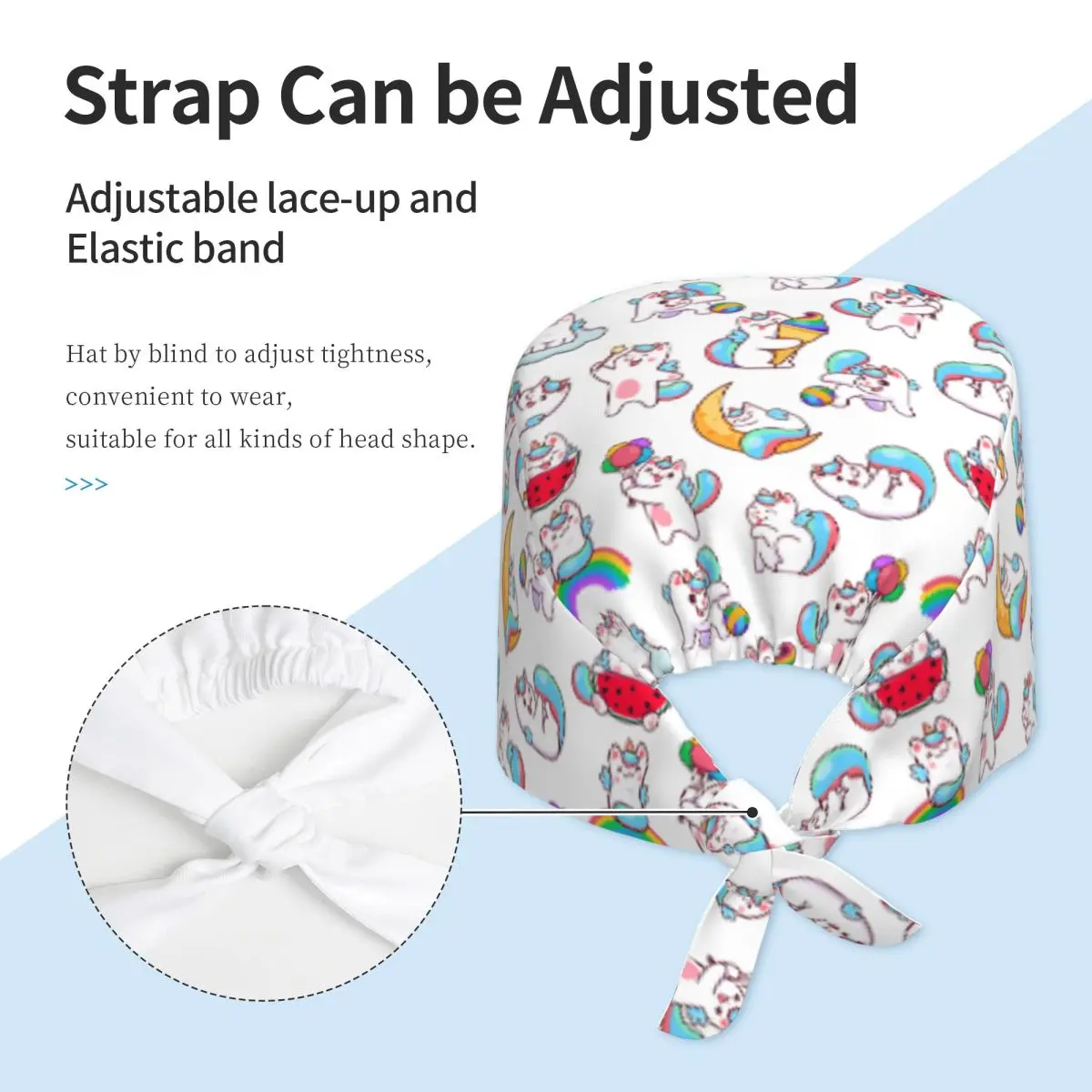 Pet Hospital pediatrics Doctor Care Hat Rainbow White Cat Surgery Cap Dentistry Nursing Caps Scrub Hats