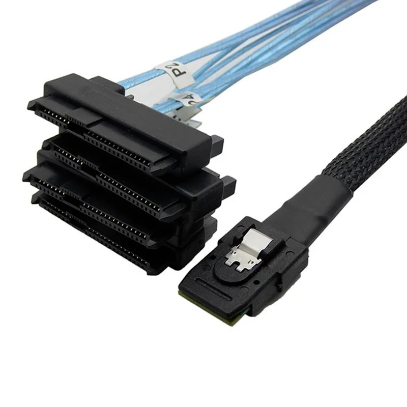 Mini 4 SAS Hard Drives 36-Pin SFF-8087 To 4 SAS 29-Pin SFF-8482 Cable Connectors with 15 Pin SATA Power Connector Controller