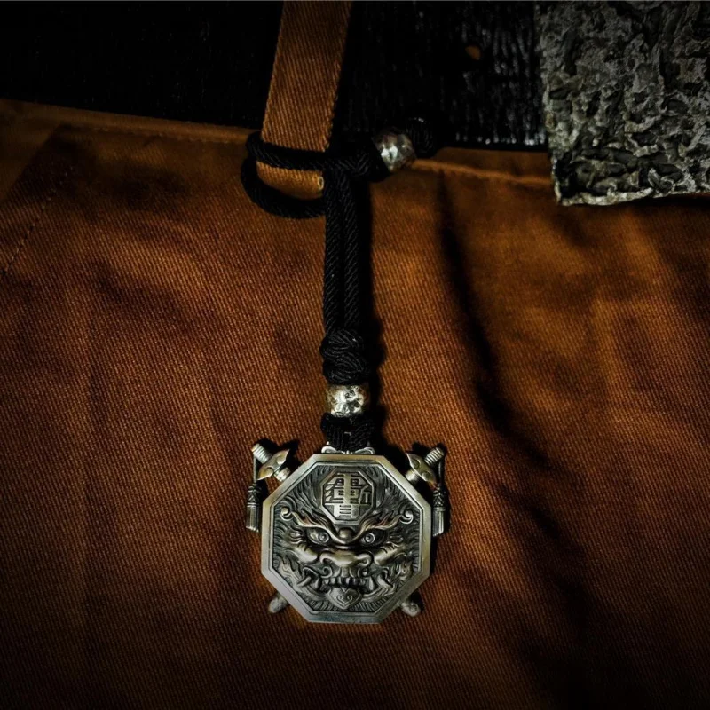 【Ручная работа】s925Серебряная национальная мода Учитель настоящего Бога Оригинальная ручная работа Эмаль Сплетни Черный Тигр Защита Lucky Brand Penda