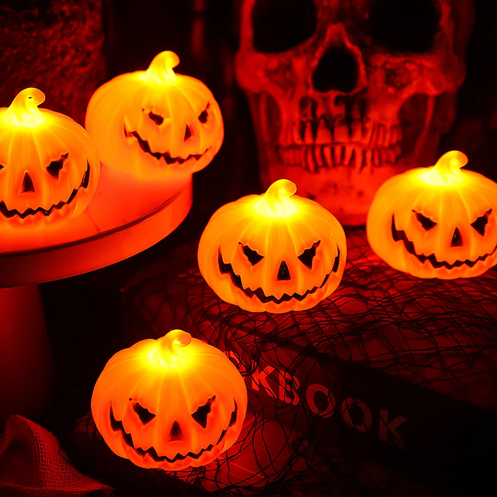 Halloween Pumpkin LED Light Pumpkin LED Night Light Festival Party Lamp Horror Mini Atmosphere Lamp Home Lantern Scene Ornaments