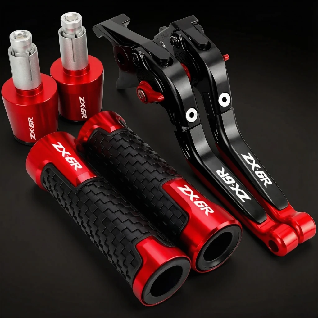 

Motorcycle Handlebar Grips Hand Bar Ends Extendable Brake Clutch Levers For KAWASAKI NINJA ZX6R ZX-6R 2000 2001 2002 2003 2004
