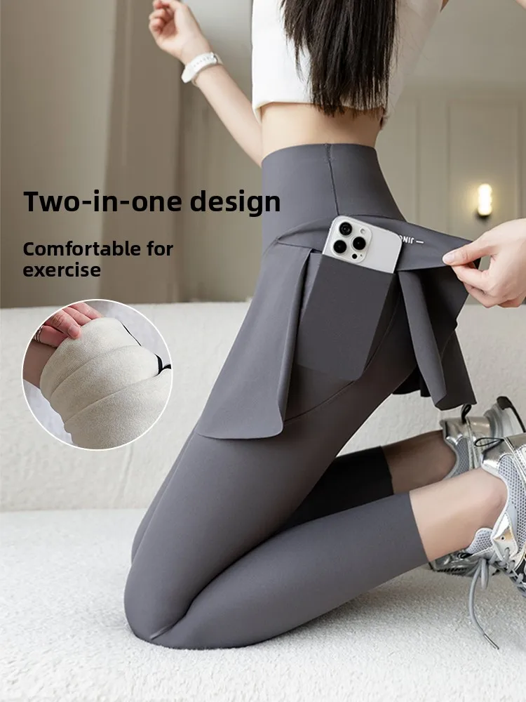 plus Size Women's Yoga Pants with kets Fce Lined ark Skin Design High Waist Long Trousers Casual Faion plus Size