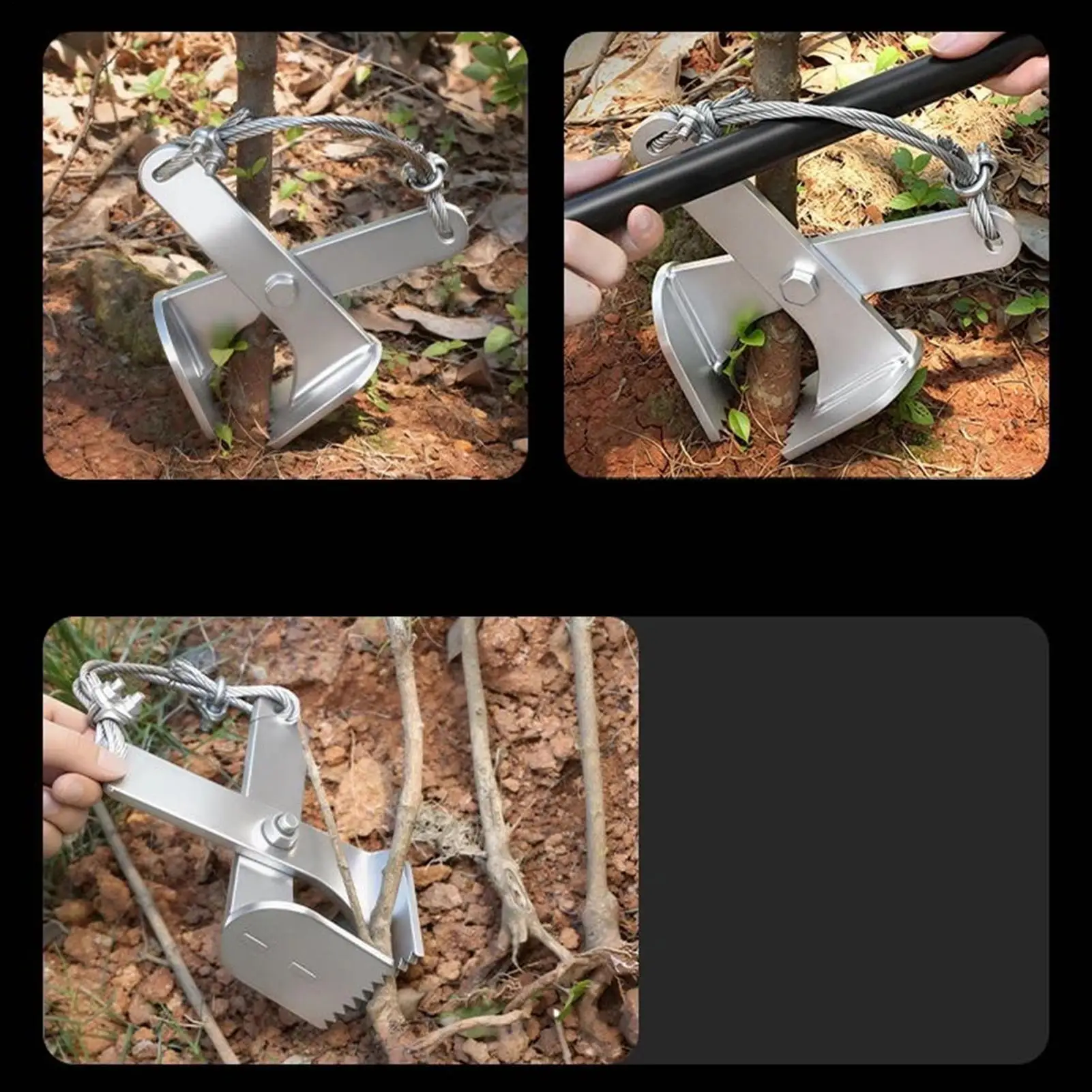 Tree Puller Manual Ergonomic Metal Anti-Slip Rustproof Uprooter Tree Sapling Root Puller Tool For Planting Landscaping Outdoor
