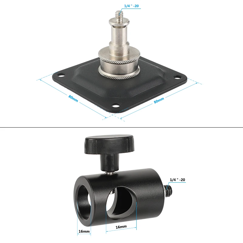 CAMVATE Camera Lighting Wall / Ceiling Mount Holder Square Shape Base With 16mm Light Stand Head Adapter 1/4