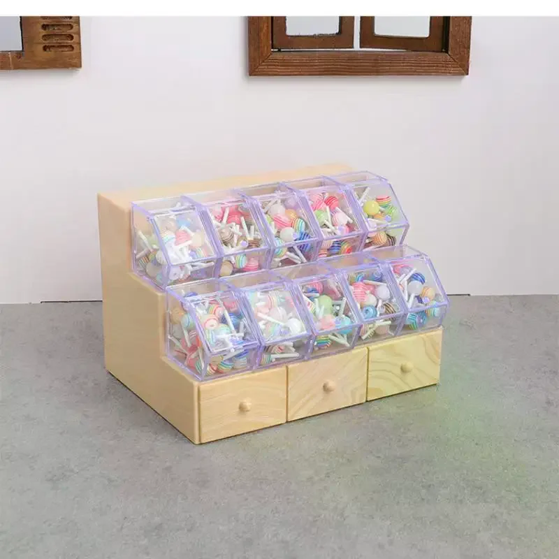 1/12 ドールハウスミニチュアシミュレーション収納ディスプレイラックロリポップモデル付きドールハウス装飾子供ふり遊びおもちゃギフト