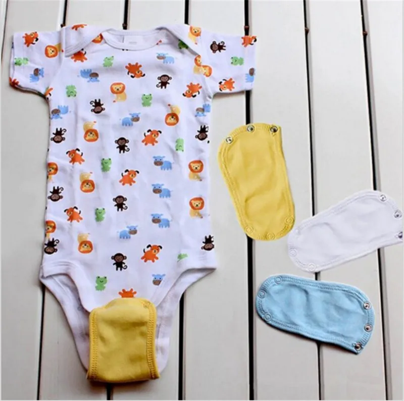 Lovely Baby Boys Girls Kids Jumpsuit Diaper Lengthen Extender Extension Solid Soft Jumpsuit Bodysuit Extender 13*9cm 4 Colors