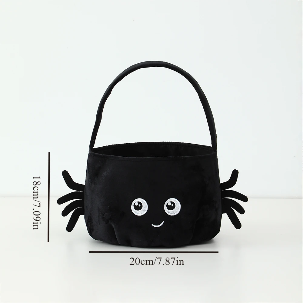 Halloween-Korb für Kinder, süßer Süßes oder Saures-Eimer, schwarze Katze, Spinne, Fledermaus, Partybevorzugung, Heimdekoration im Freien – Detail 6