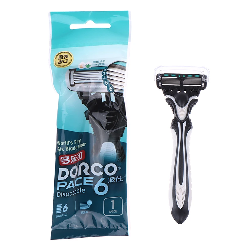 Dorco Pace-maquinilla de afeitar de acero inoxidable para hombre, Personal de seguridad afeitadora, 6 cuchillas