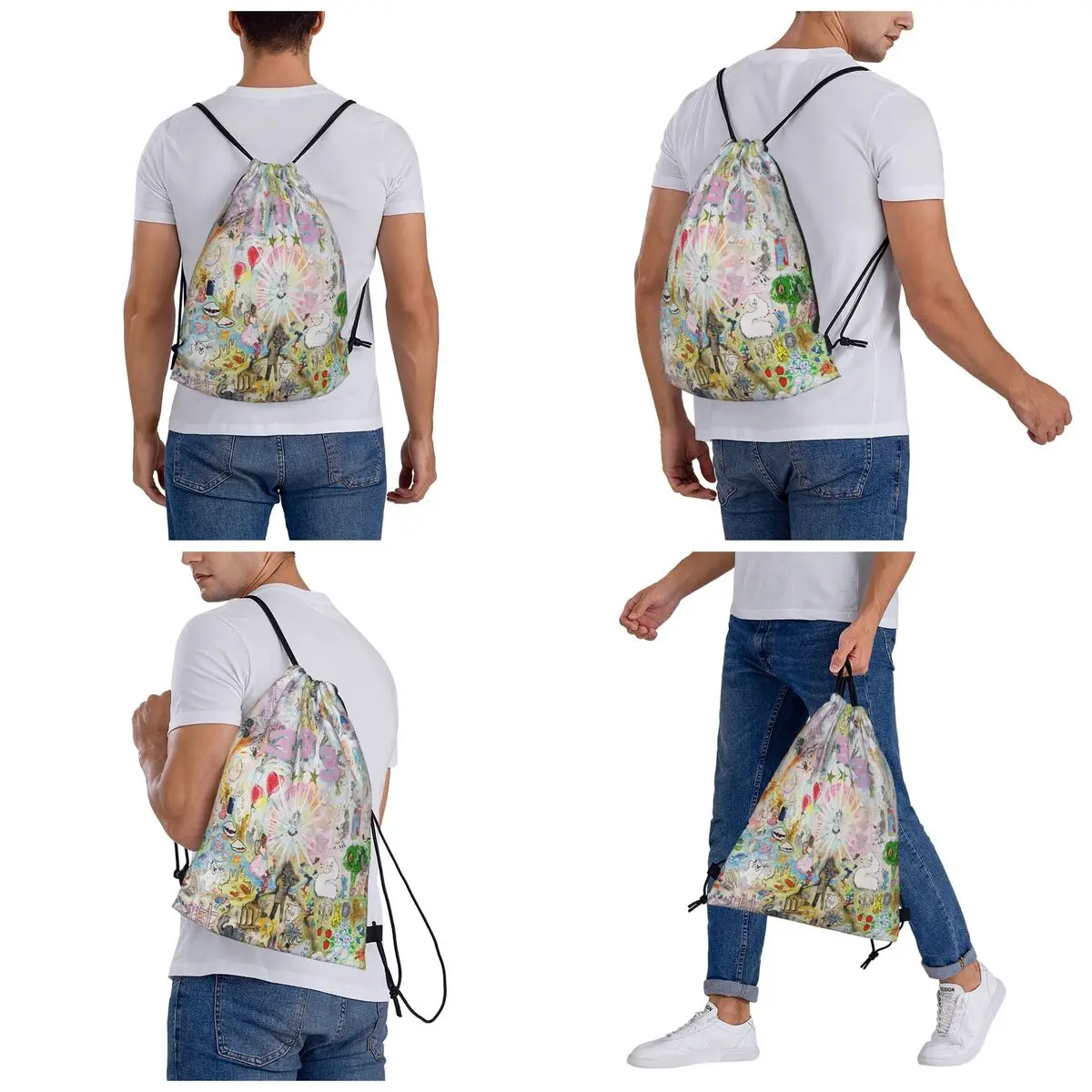 Drain Gang Bladee 333 Album Cov Backpacks Fashion Drawstring Bags Storage Bag Book Bags for Travel Students